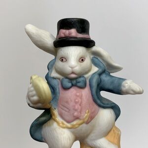 Alice Wonderland & white Rabbit salt pepper shaker 1989